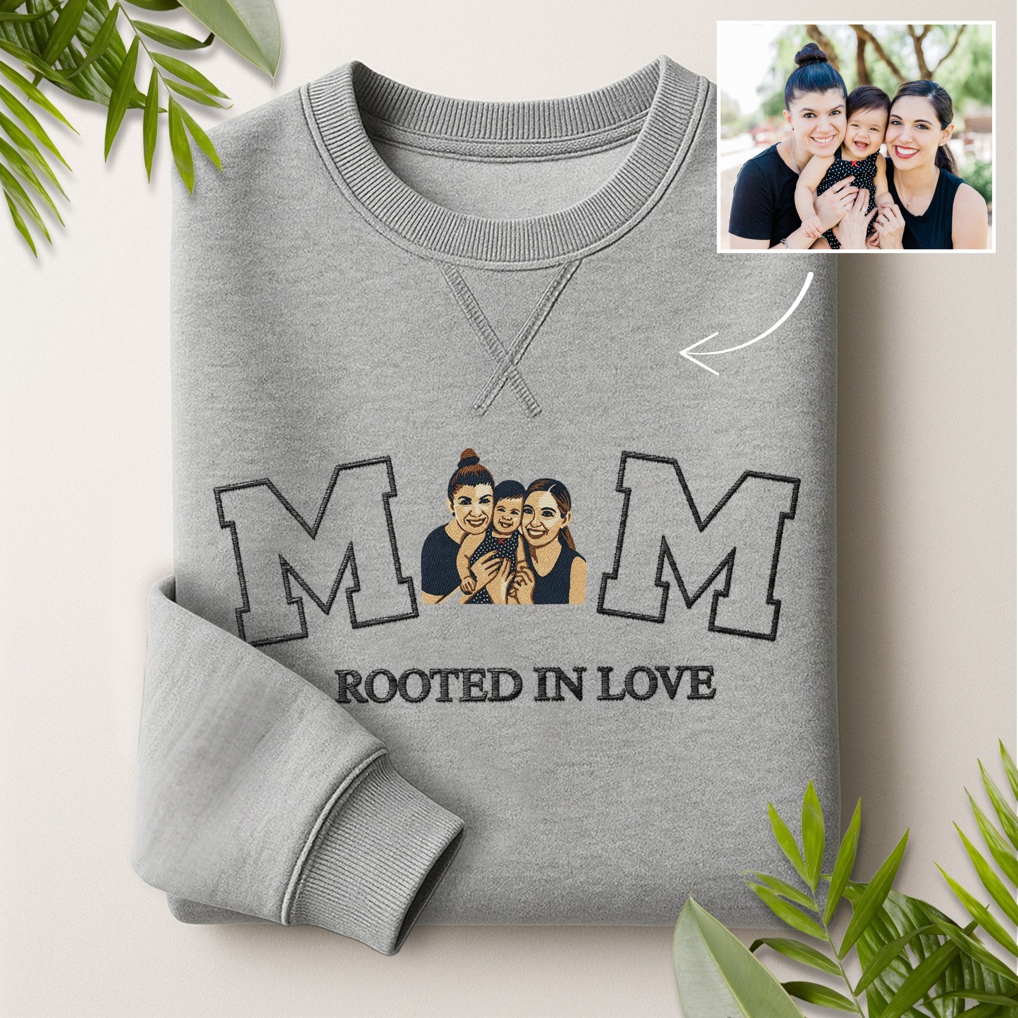 Custom Photo Embroidered Unisex Sweatshirt - Mum/ Mom