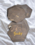 Custom Made 3D Raised Name Wooden Hexagon Kid Height Chart, Personalised Laser Cut & Engraved Family Growth Ruler Record, Nursery Wall Decor
