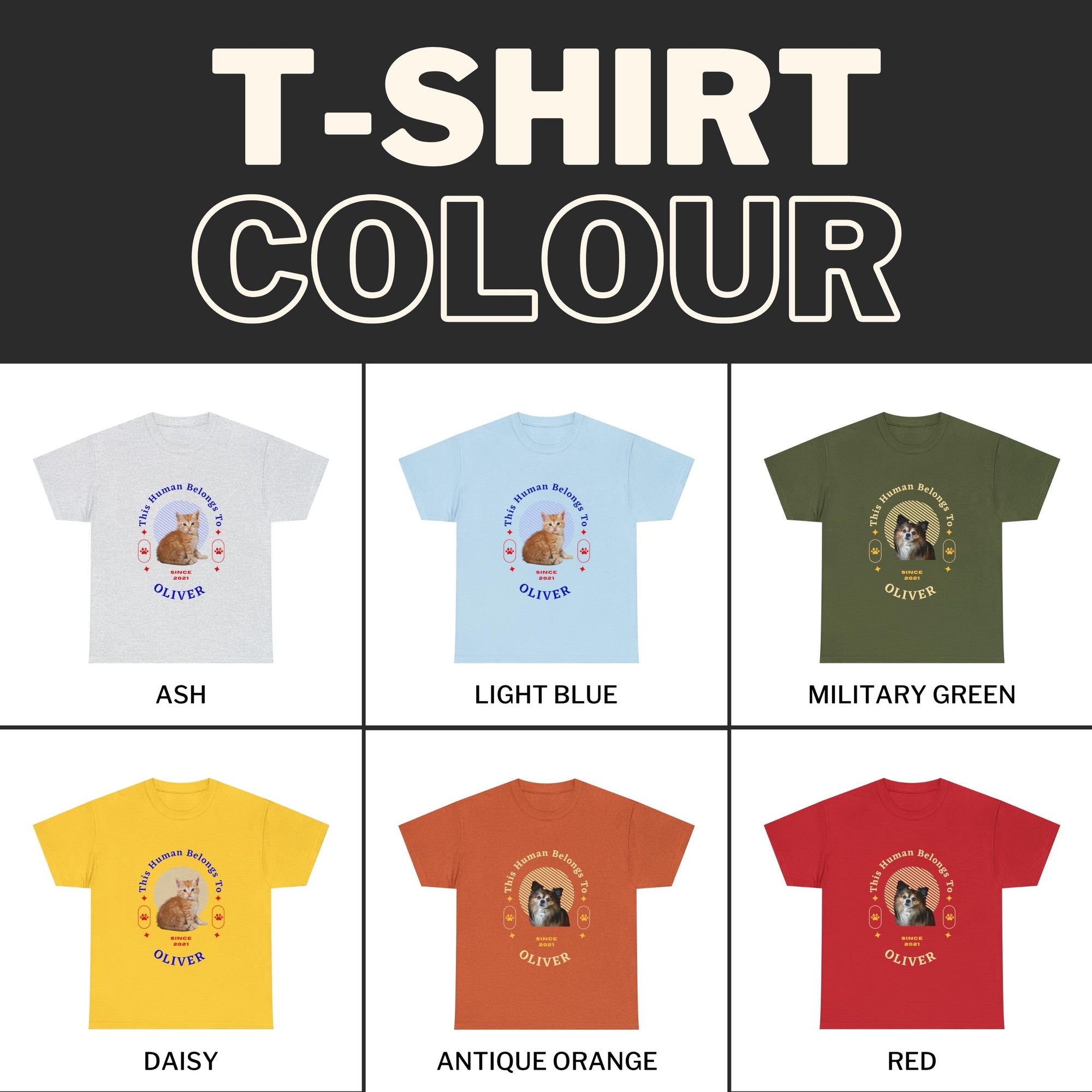 Customise Your Pet Photo Unisex T-shirt, Personalised Name This Human belongs To Dog Lover Shirt, Cat Image Custom T Shirt, Personalised Tee Shirts Birthday Gift