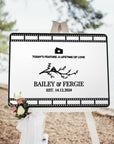 Custom 3D Acrylic White Wedding Cinefilm Guest Book Alternative, Personalised Couple Name & Date Instax Polaroid Photo Sign, Welcome Signage