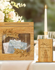 Custom Wooden Acrylic Square Wishing Well Box & Sign, Personalised Name Date Money, Envelope Card Boxes, Rustic Wedding Memory Keepsake Gift