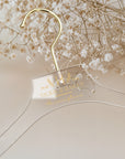 Custom Deluxe Clear Acrylic Hanger Gold Hook, Personalised Logo Commercial Heavy Transparent Hangers, Wedding, Bridesmaid, Housewarming Gift