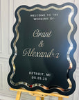Custom Double Acrylic Wave Wedding Welcome 3D Sign, Personalised Mirror Name, Hens Party/ Engagement/ Bridal Shower/ Birthday Signage Decor