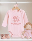 Custom Embroidered Baby Name Long Sleeve Bodysuit, Personalised Pregnancy Announcement Onesies, Christening, Birthday Shower, New Mom Gift