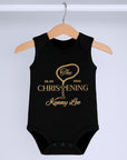 Custom Embroidered Baby Name Sleeveless Bodysuit, Personalised Pregnancy Announcement Onesies, Christening Keepsake, Birthday Shower Gift