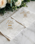 Custom Embroidered Handkerchief, Personalised Guest Table Name Place Towel Embroidery, Anniversary, Wedding Favors Bestman Groom Father Gift