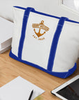 Custom Embroidered Canvas Tote, Personalised Logo Travel School Shoulder Bag, Bridesmaid Party Destination Wedding Favor Xmas Corporate Gift