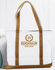 Custom Embroidered Canvas Tote, Personalised Logo Travel School Shoulder Bag, Bridesmaid Party Destination Wedding Favor Xmas Corporate Gift