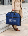 Custom Embroidered Carry Striped Suit Bag Personalised Travel Garment Zipper Storage, Business Vest Formal Clothing Organiser Groomsman Gift