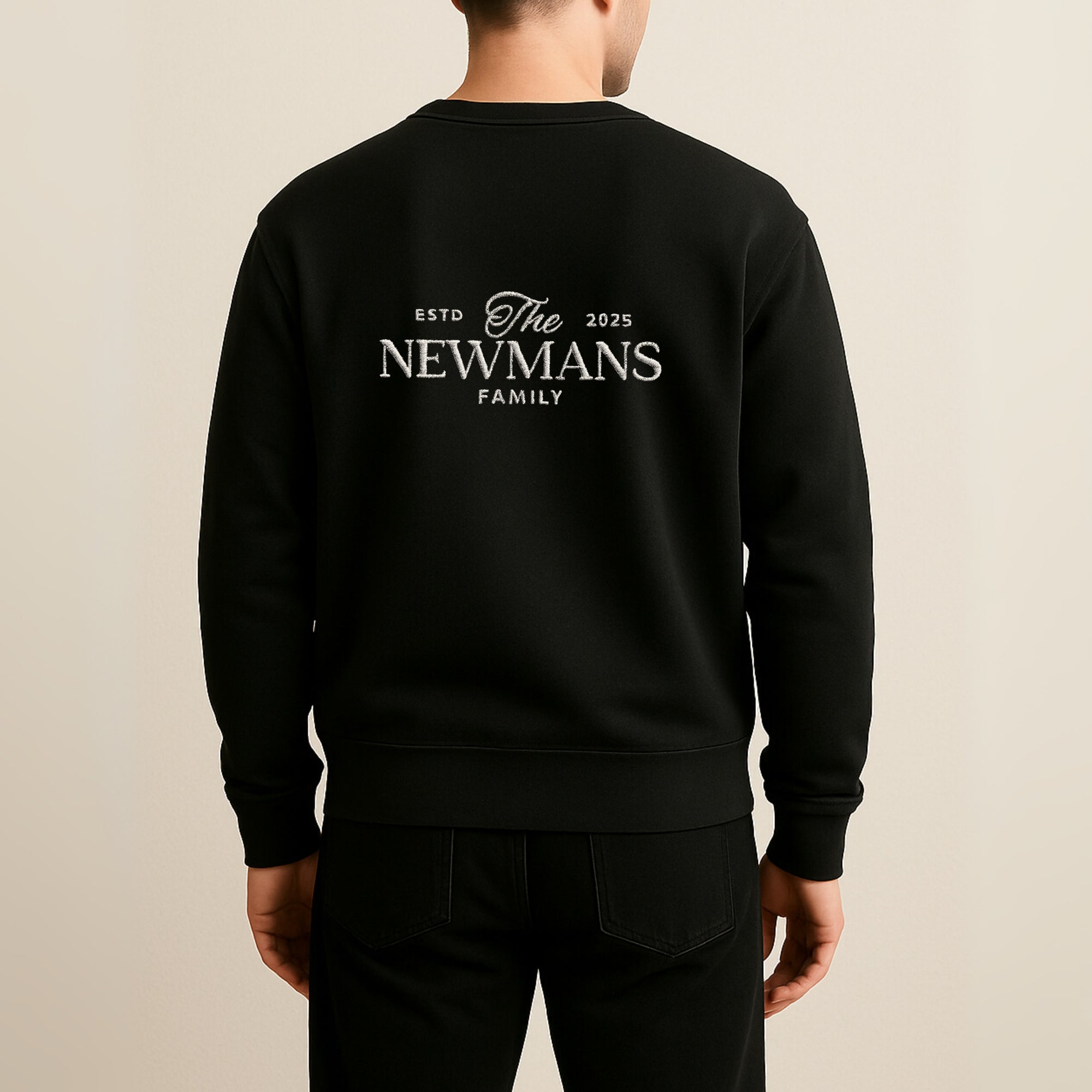 Custom Photo Embroidered Family Sweatshirt, Personalised Portrait Crewneck Jumper Oversize The Crew Name Embroidery, Christmas Birthday Gift