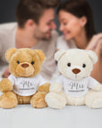 Custom Embroidered Family Teddy Bear, Personalised Plush Toy Keepsake | Wedding Anniversary Couple, Baby First Birthday Christening Kid Gift
