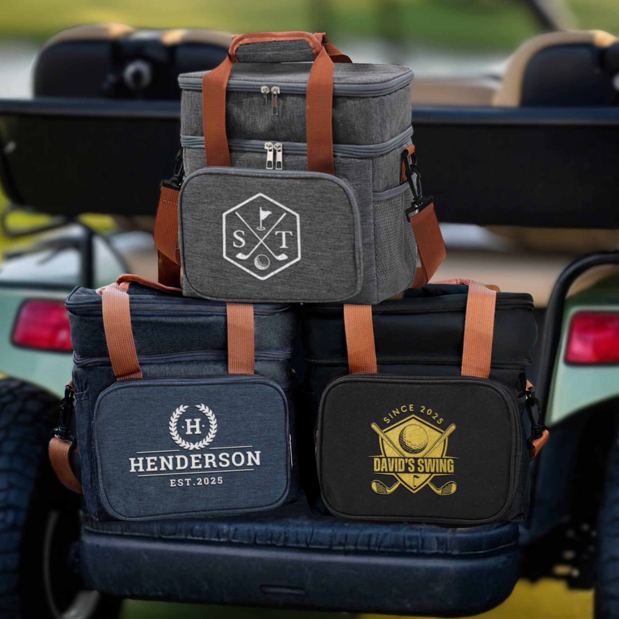 Custom Embroidered Insulated Golf Cooler Bag, Personalised Logo Beer/ Picnic Lunch Storage, Wedding Groomsman Golfer Dad Xmas Corporate Gift