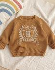 Custom Embroidered Knitted Baby Name Sweater, Personalised Kid Warm Pullover Children Clothing, Christening First Birthday, Baby Shower Gift