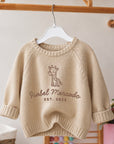 Custom Embroidered Knitted Baby Name Sweater, Personalised Kid Warm Pullover Children Clothing, Christening First Birthday, Baby Shower Gift