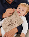 Custom Embroidered Muslin Baby Burp Cloth, Personalised Infant Drool Bib, Face Towel, Shoulder Pad, First Birthday, Newborn Christening Gift