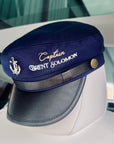 Custom Embroidered Nautical Captain Cap & Anchor, Personalised First Mate, Yatch Sailor Hat, Bachelor Hens Party, Groomsman, Bridesmaid Gift