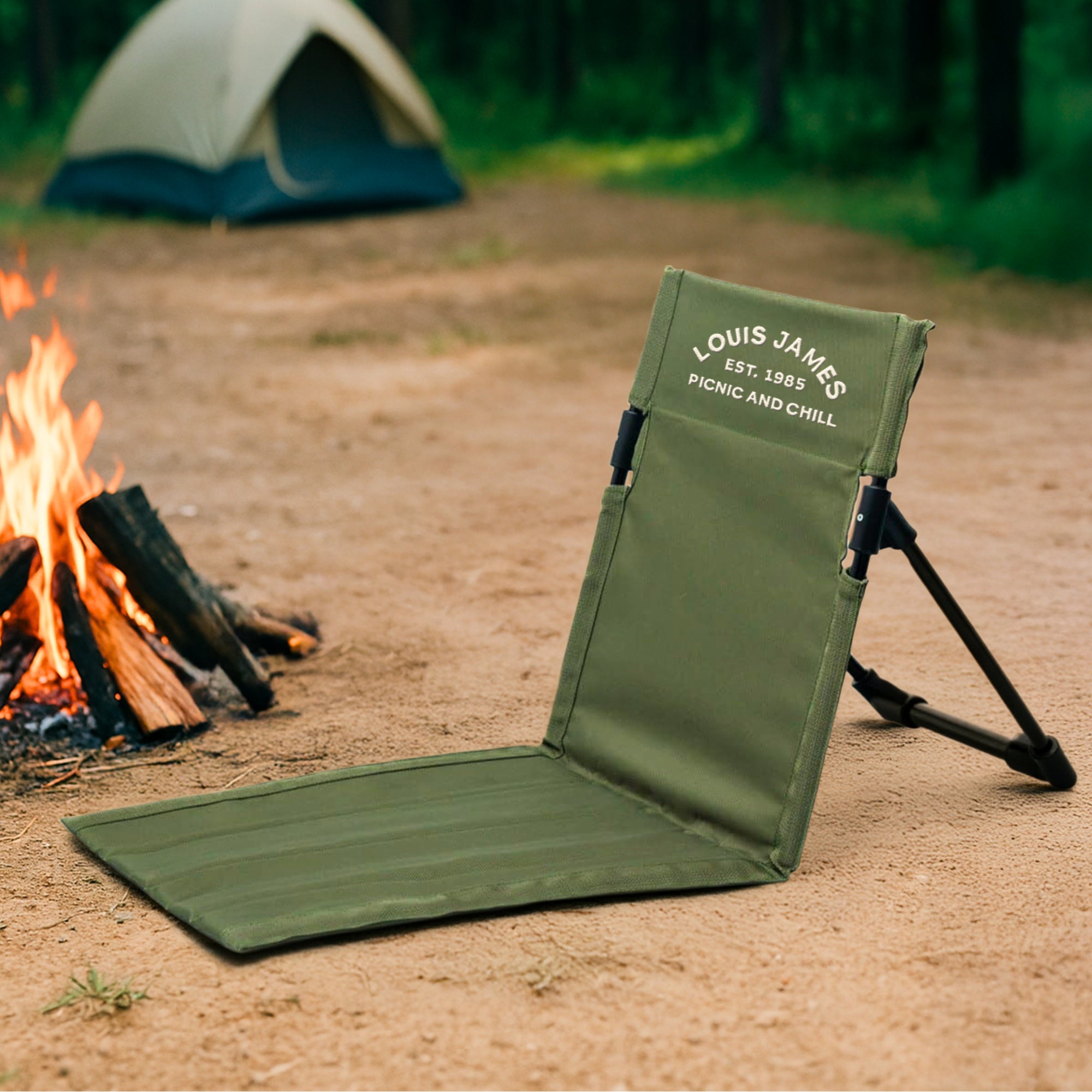 Custom Embroidered Portable Folding Camping Chair, Personalised Logo Ultra Light Outdoor Sport Beach/ Picnic Seat, Birthday, Coach Xmas Gift