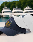 Custom Embroidered Unisex Captain Cap, Personalised Adjustable Nautical Sailing Hat, Travel Boat Yachting Crew Wedding Party Favor Xmas Gift
