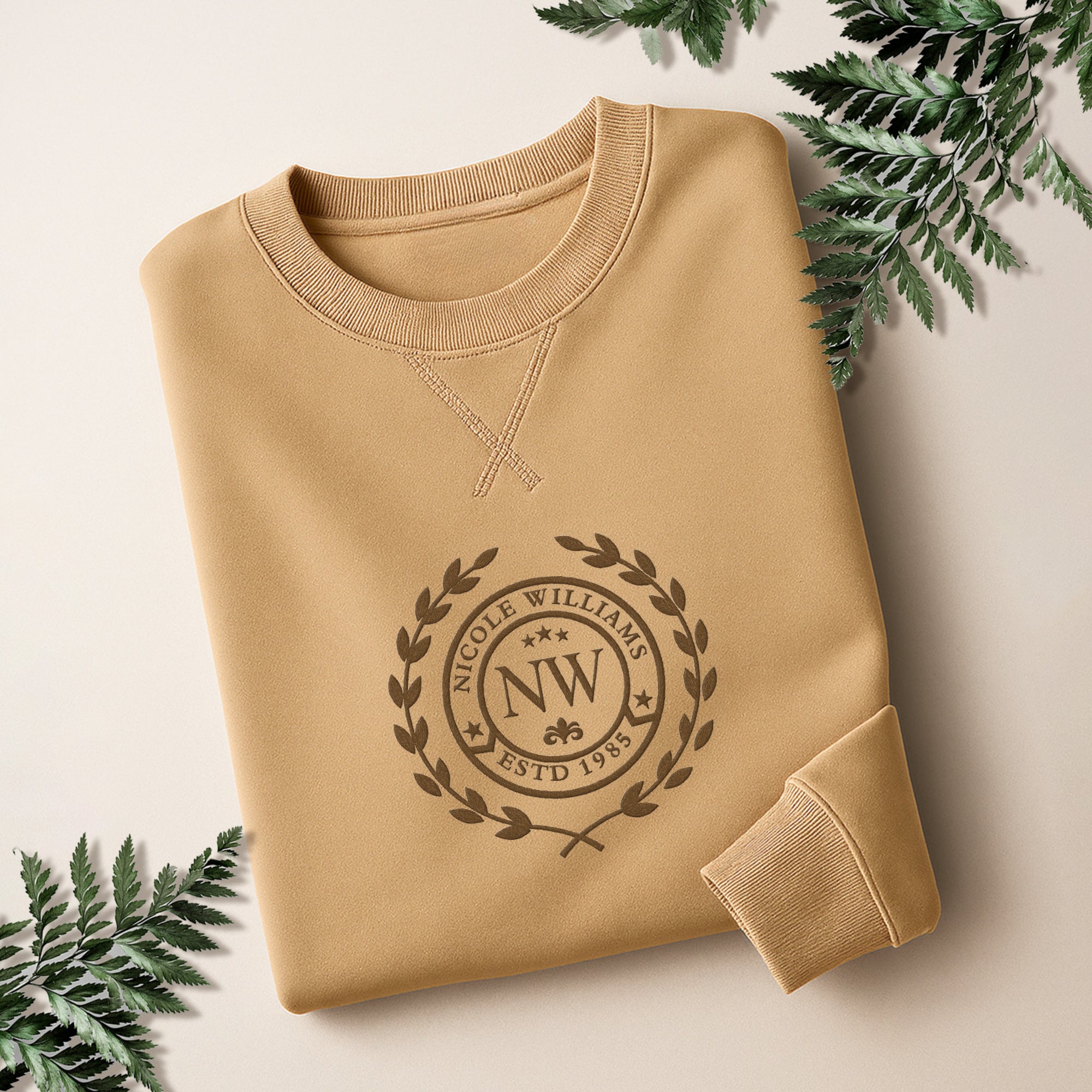 Custom Embroidered Unisex Sweatshirt, Personalised Family Jumper, Unisex Oversized Logo Crewneck Hoodie,  Birthday, Couple Mum Dad Xmas Gift