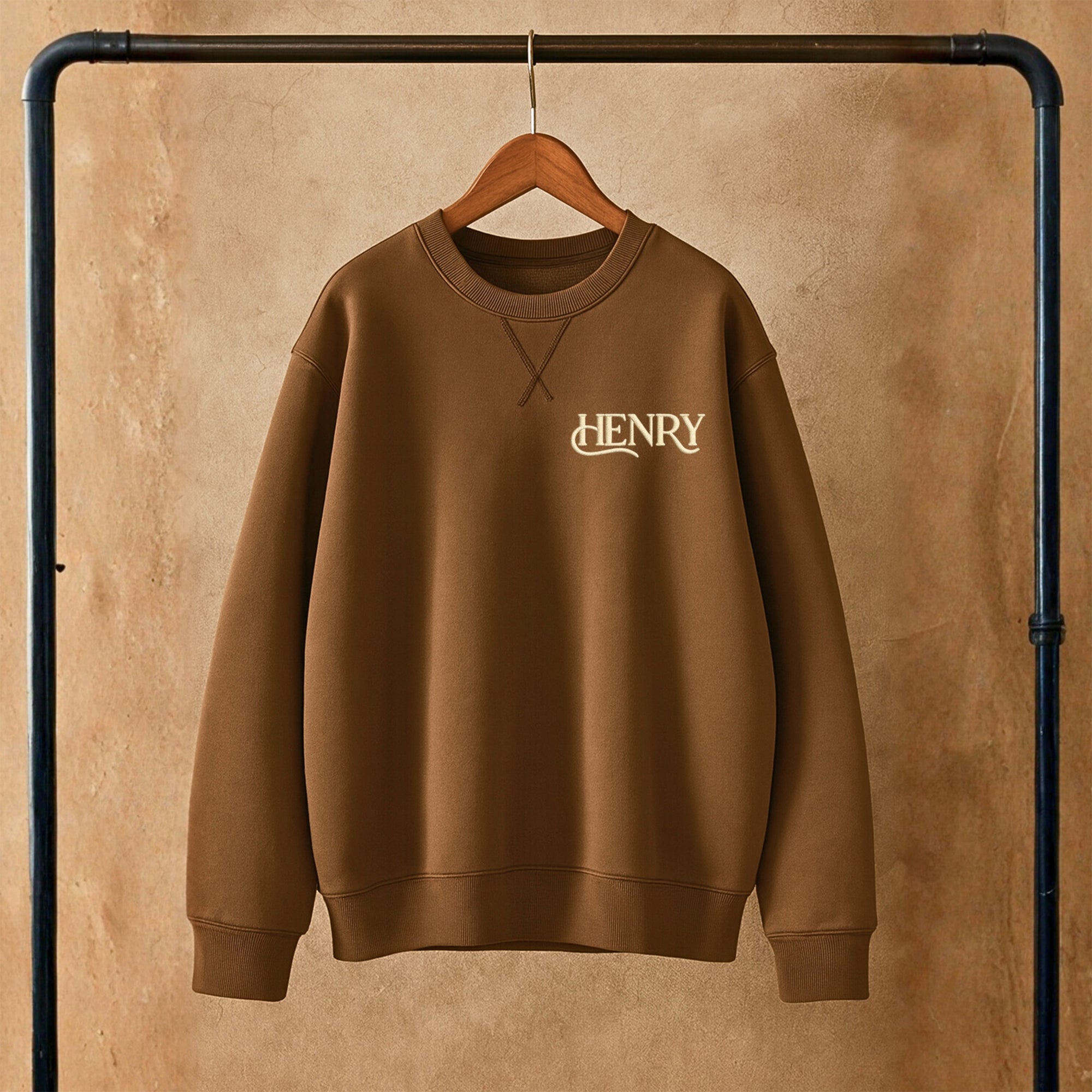 Custom Embroidered Unisex Sweatshirt, Personalised Family Jumper, Unisex Oversized Logo Crewneck Hoodie,  Birthday, Couple Mum Dad Xmas Gift