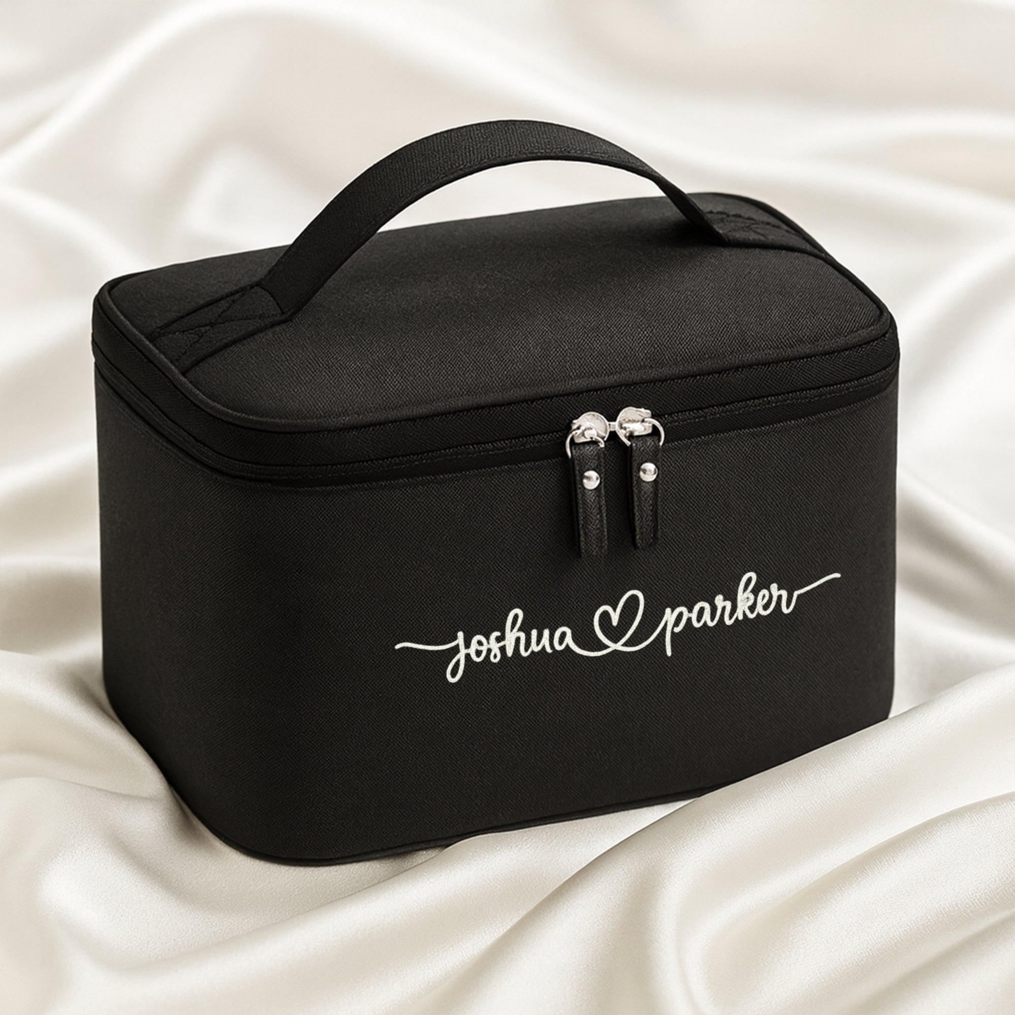 Custom Embroidered Unisex Toiletry Bag, Personalised Cosmetic Storage Zip Bag, Carry Travel Vanity Case, Groomsman, Bridesmaid Birthday Gift