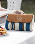 Custom Embroidered Waterproof Outdoor Carry Handle Picnic Blanket, Personalised Durable Portable Camping Beach Park Rug, Wedding Mother Gift