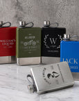 Custom Engraved 9oz Stainless Steel Pocket Hip Flask, Personalised Wedding, Groomsmen, Dad Birthday Keepsake, Logo Christmas Corporate Gift
