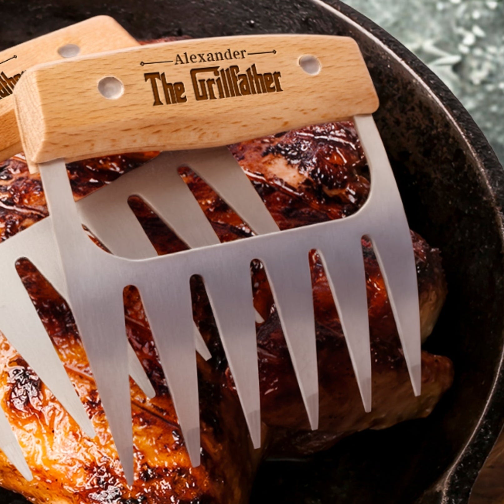 Custom Engraved BBQ Meat Claw Shredders, Personalised Grill Tool Set, Outdoor Barbecue Lover, Dad Birthday, Groomsman Housewarming Xmas Gift