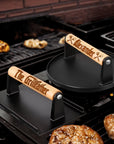 Custom Engraved Cast Iron BBQ Grill Press, Personalised Burger & Meat Weight, Barbecue Lover, Outdoor Cooking Dad Birthday Housewarming Gift