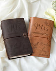 Custom Engraved Cowhide Leather Vintage His/ Her Vow Book, Personalised Wedding Ceremony Booklet Groom, Bride Speech Notebook, Keepsake Gift