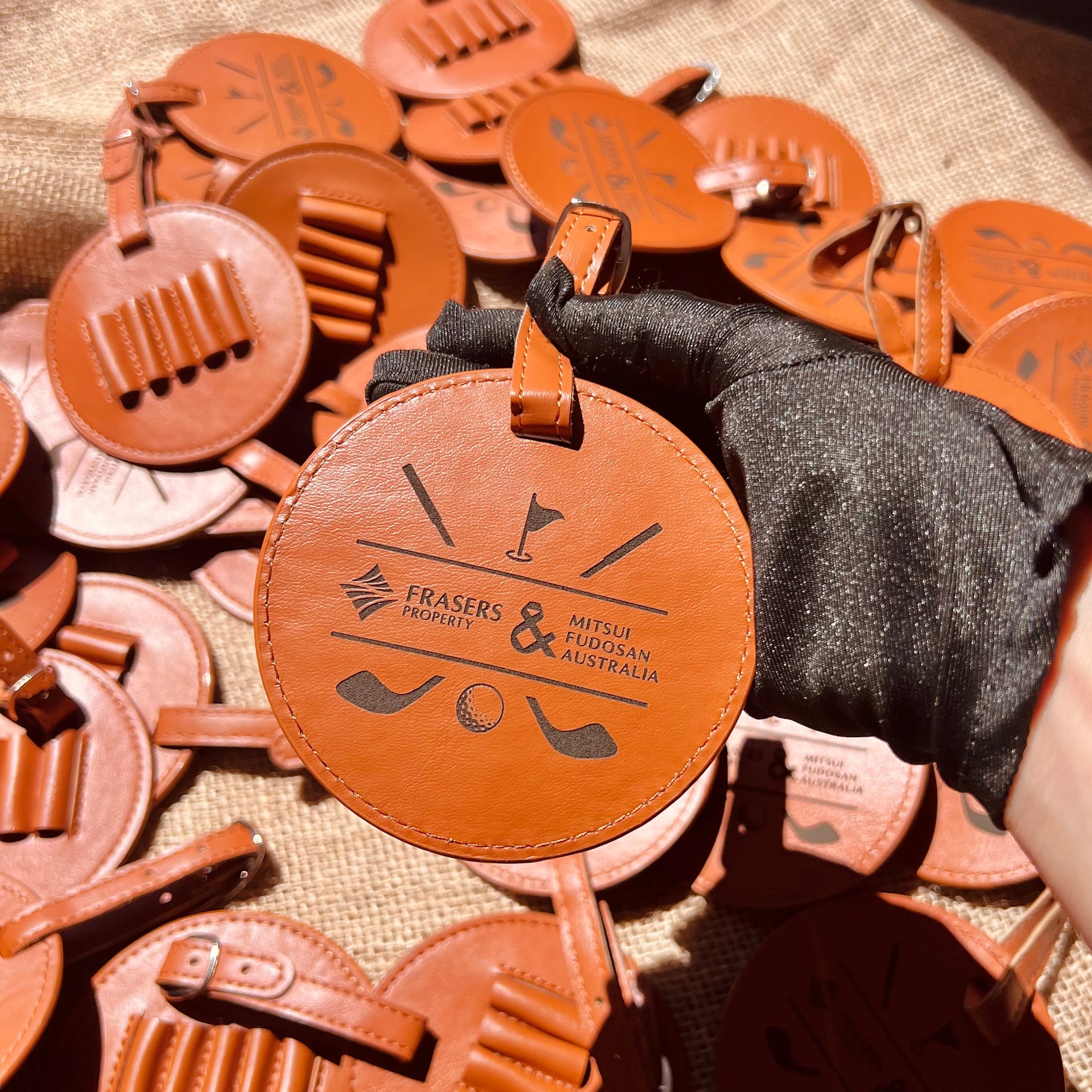 Custom Engraved Leatherette Golf Tee Holder Tag, Personalised Name/ Logo Sport Accessories, Dad, Golfer, Groomsmen, Christmas Corporate Gift