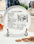 Custom Engraved Recipe & Photo White Porcelain Round Baking Tray, Personalised Portrait Quiches Tart Pie Dish, Kitchen Keepsake Grandma Gift
