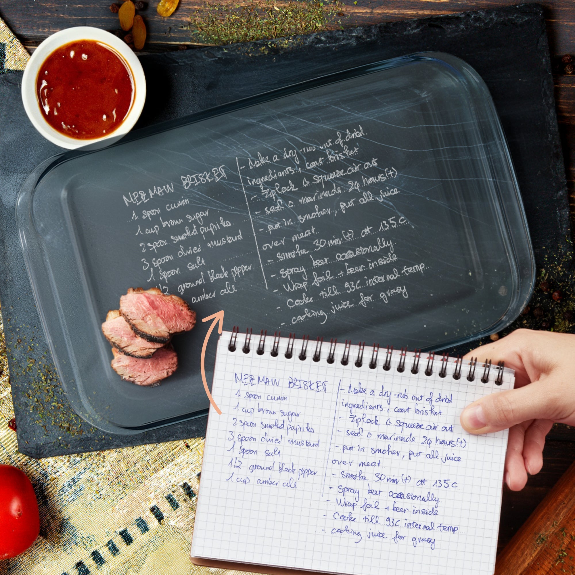 Custom Engraved Recipe Rectangle Glass Baking Tray, Personalised Handwritten Photo Pie Dish, Kitchenware Housewarming Grandma Christmas Gift