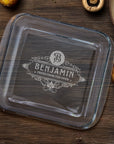 Custom Engraved Square Glass Baking Tray, Personalised Casseroles, Dessert, Pie Dish, Tableware, Mom Dad Kitchen Housewarming Christmas Gift