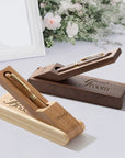 Custom Engraved Walnut Wooden Pen & Case Set, Personalised Logo Eco Bamboo Corporate Gifts, Teacher, Student, Event, Wedding Reception Decor