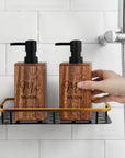 Custom Engraved Wooden Soap Dispenser, Personalised Bathroom Pump, Refillable Liquid Hand & Dish Bottle Kitchen Housewarming Gift Home Décor_1