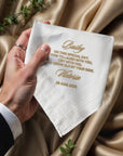 Custom Embroidered Handkerchief, Personalised Guest Table Name Place Hankies Embroidery, Anniversary, Wedding Favors Bestman Groom Father Gift