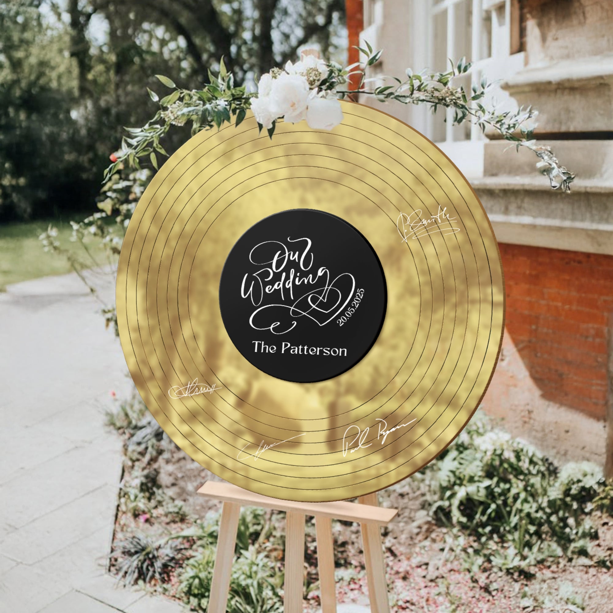 Custom Acrylic Record Vinyl Wedding Sign, Personalised Guest Book Alternative Welcome Signage, Music Lovesong Couple Decor, Anniversary Gift