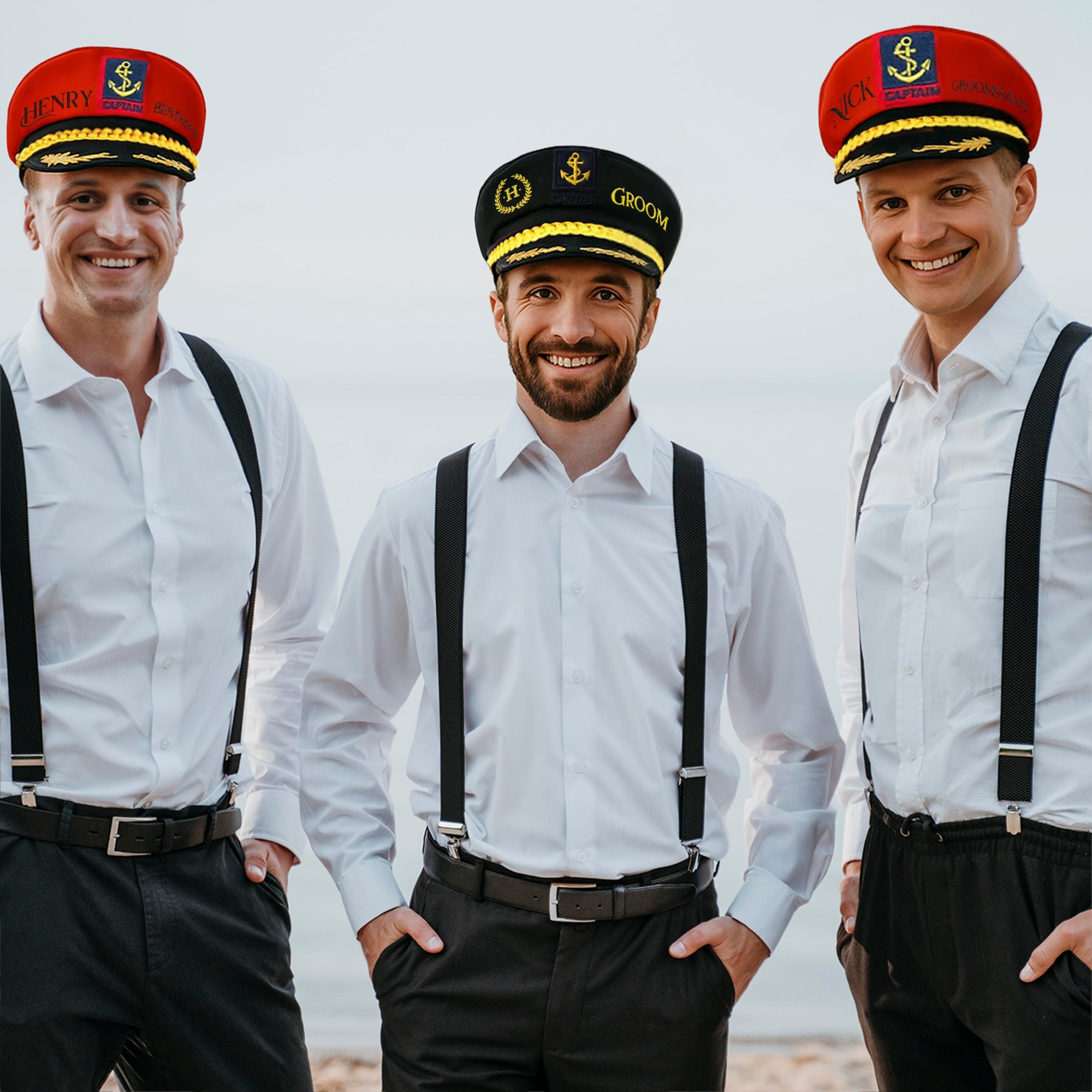 Custom Embroidered Unisex Captain Cap, Personalised Yatch Sailor, Nautical Boat Hat, Bachelor Hens Party, Groomsman, Bridesmaid Wedding Gift