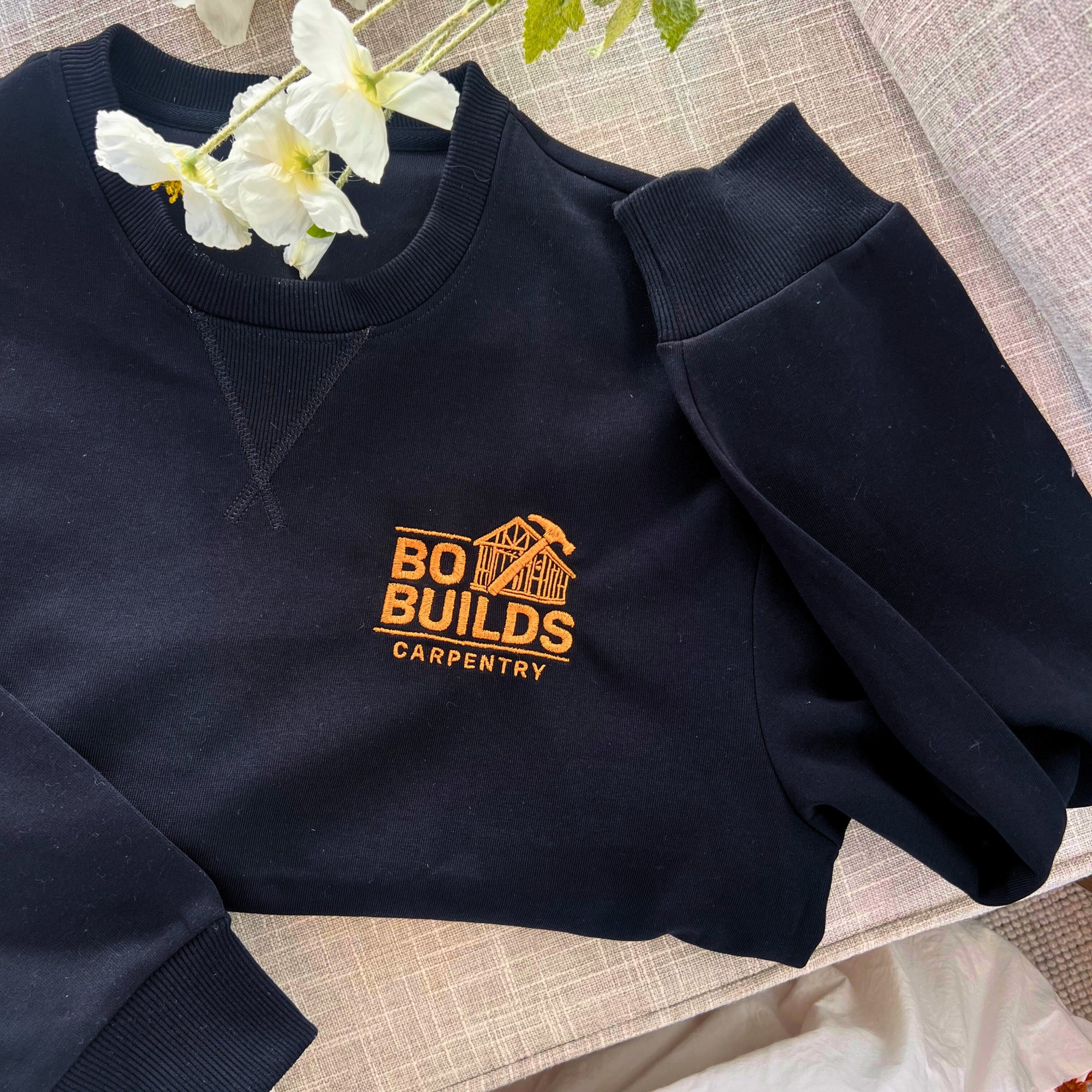 Custom Logo Embroidered Unisex Crewneck Sweatshirt, Personalised Company Uniform, Team Apparel Branded Business Clothing Xmas Corporate Gift