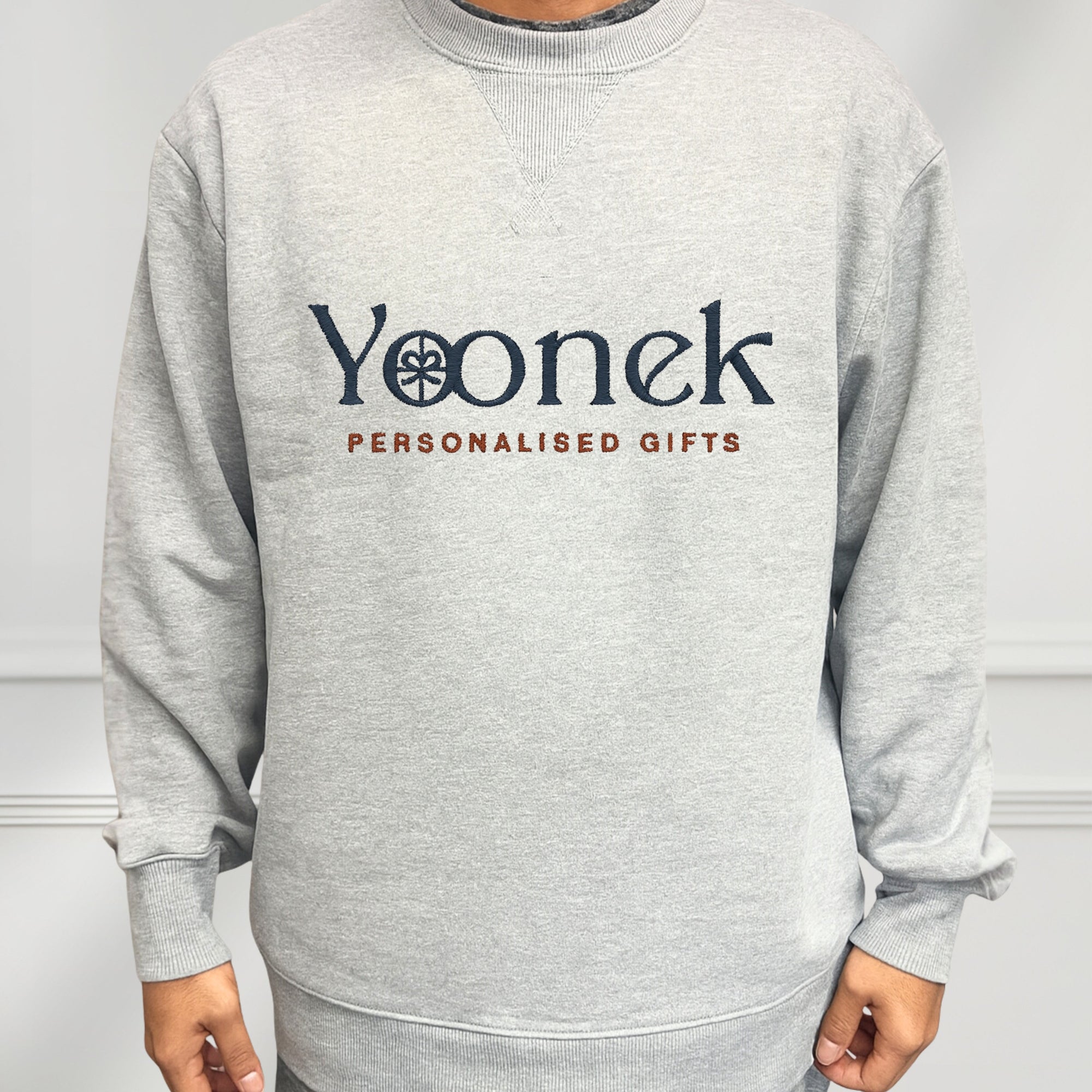 Custom Logo Embroidered Unisex Crewneck Sweatshirt, Personalised Company Uniform, Team Apparel Branded Business Clothing Xmas Corporate Gift