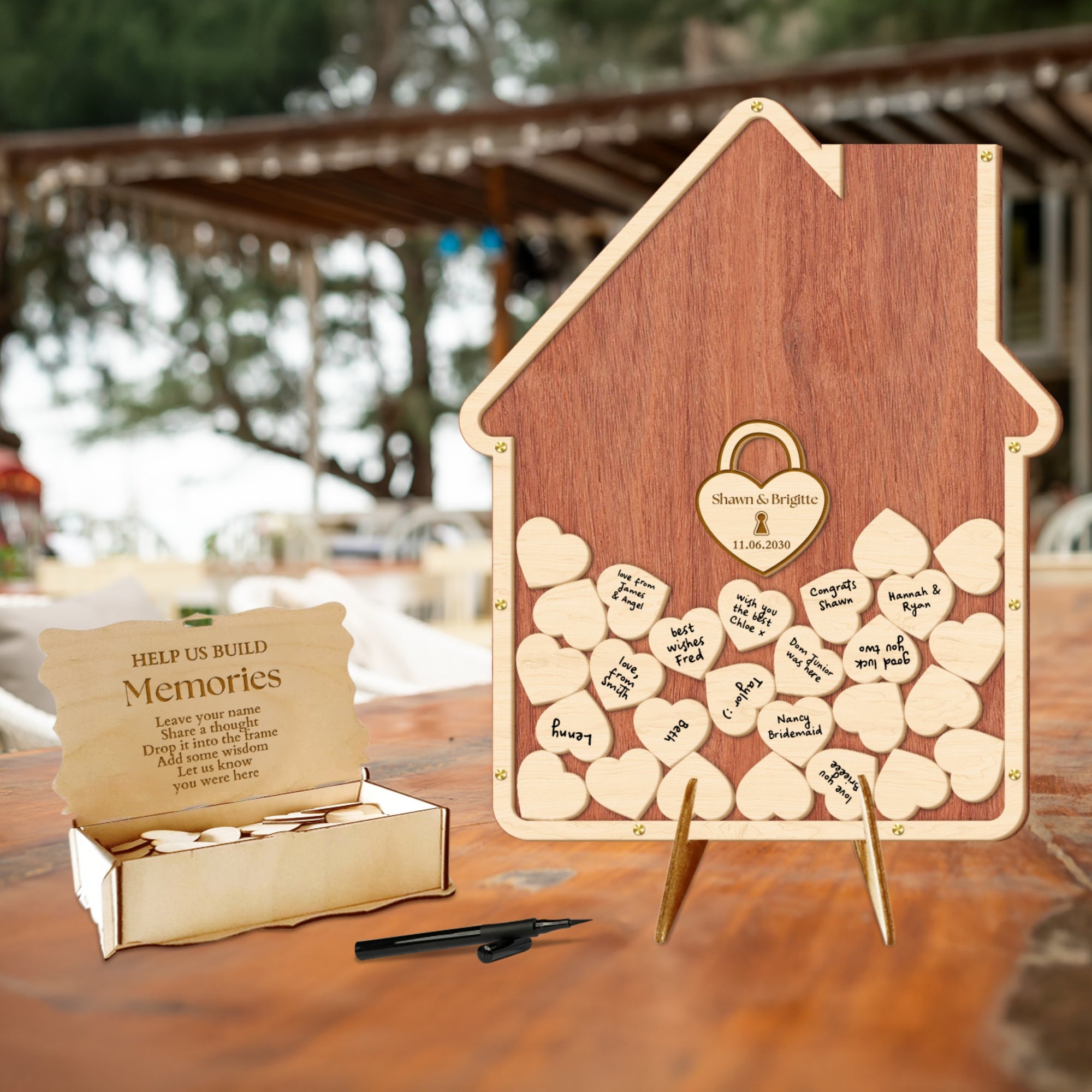 Custom Made House Shape Drop Box, Personalised Wedding Guest Book Sign-in Alternative, Birthday, Anniversary, Home Family Keepsake Signature