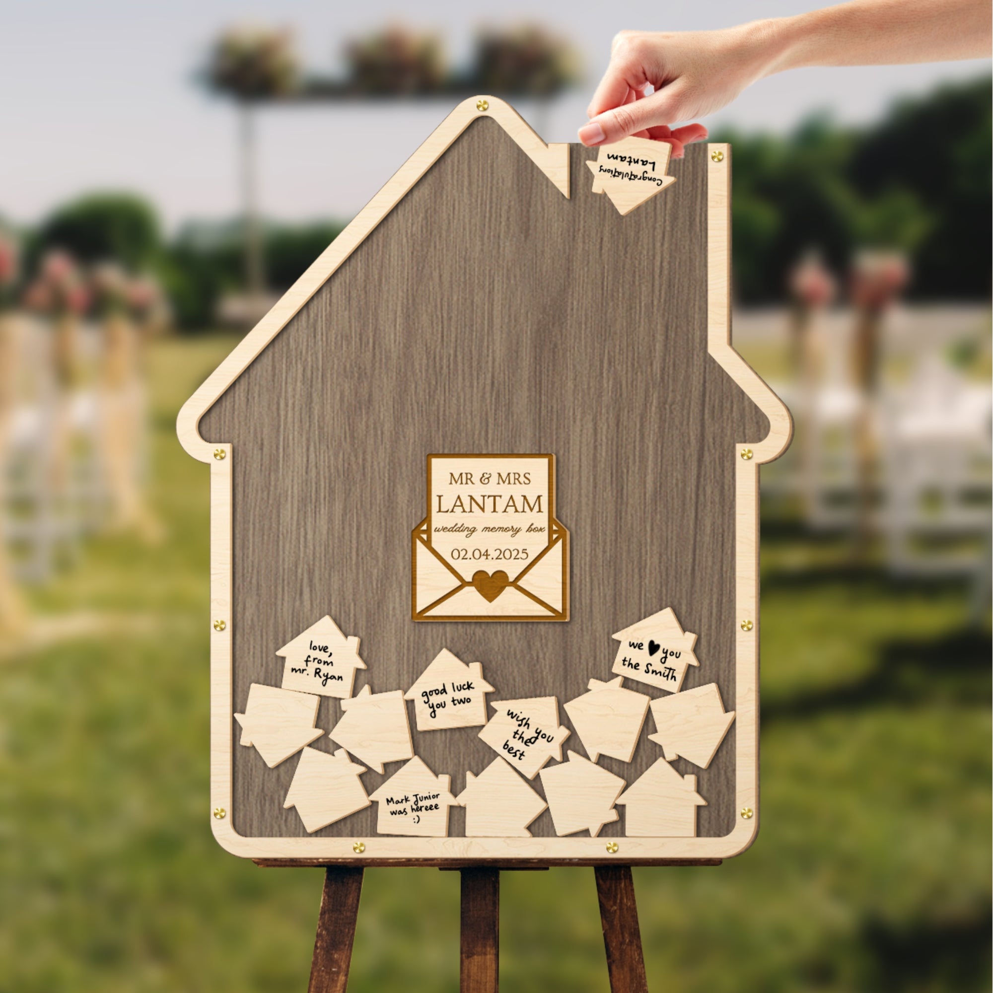 Custom Made House Shape Drop Box, Personalised Wedding Guest Book Sign-in Alternative, Birthday, Anniversary, Home Family Signature Keepsake