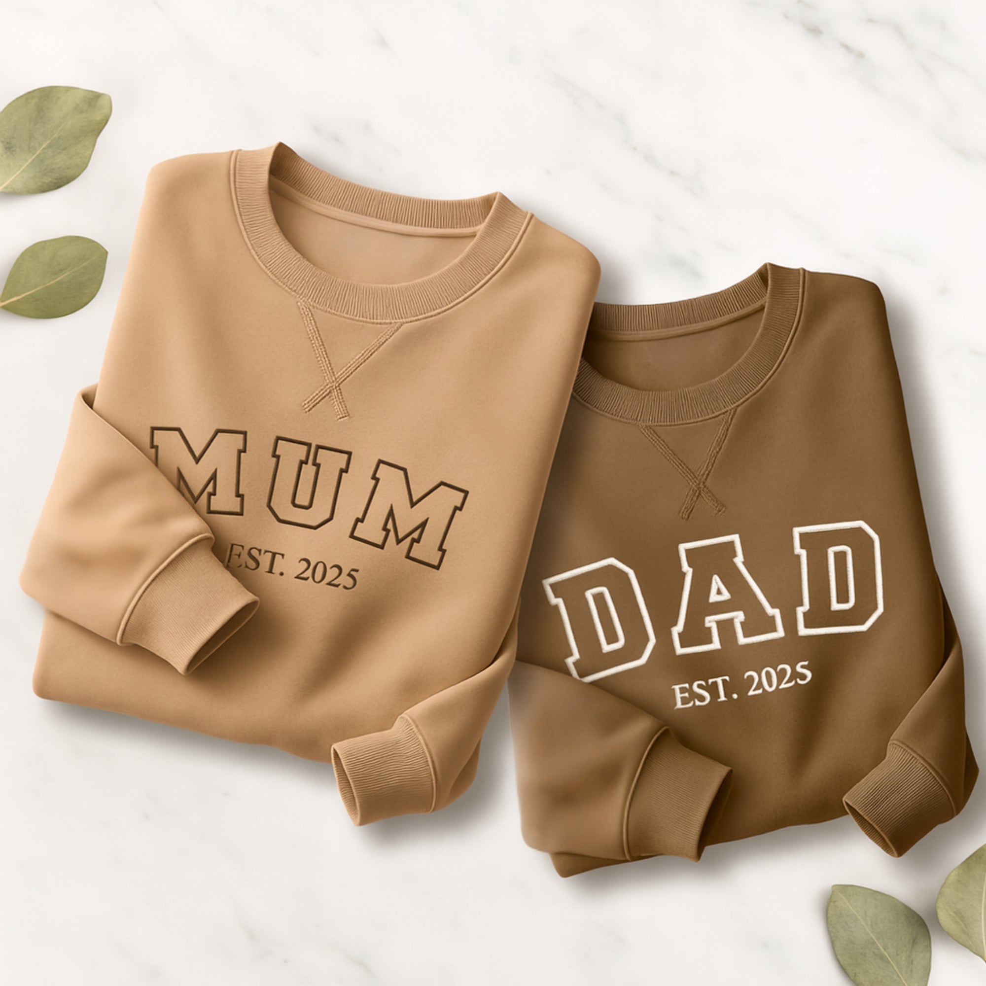 Custom Mother, Father Embroidered Unisex Sweatshirt, Personalised Family Jumper Unisex Oversized Crewneck Mum/ Mom/ Dad Embroidery Xmas Gift