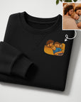 Custom Photo Embroidered Unisex Sweatshirt, Personalised Pet, Couple, Family Portrait Jumper, Unisex Oversized Crewneck Name Embroidery Gift