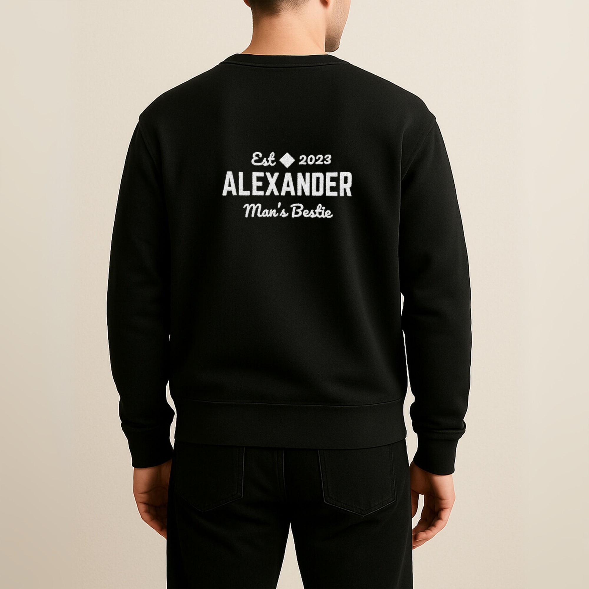 Custom Photo & Name Embroidered Pet Sweatshirt, Personalised Crewneck Jumper Oversize Dog, Cat Portrait Embroidery, Christmas Birthday Gift