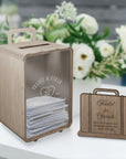 Custom Wood Travel Luggage Wishing Well Box & Sign, Personalised Money Card Honeymoon/ Adventure Fund Envelope Wedding Storage Keepsake Gift