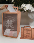 Custom Wood Travel Luggage Wishing Well Box & Sign, Personalised Money Card Honeymoon/ Adventure Fund Envelope Wedding Storage Keepsake Gift