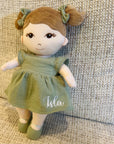 Personalised Embroidery Plush First Baby Doll, Custom Embroidered Name Sleep Soft Little Baby Toy Girl Christening Birthday Shower Xmas Gift