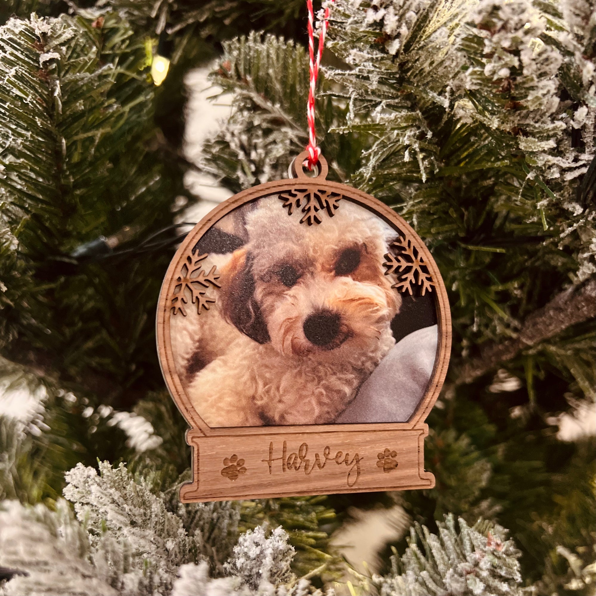 Personalised 3D Pet Photo Christmas Snow Globe Ornament